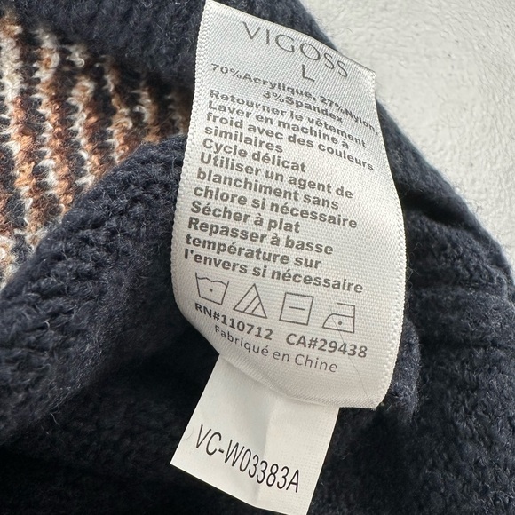 Vigoss Horse Intarsia Knit Cropped Cardigan Sweater Equestrian Preppy Heritage L - Picture 13 of 13